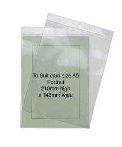 To Suite card size A5 Portrait 210mm high x 148mm wide